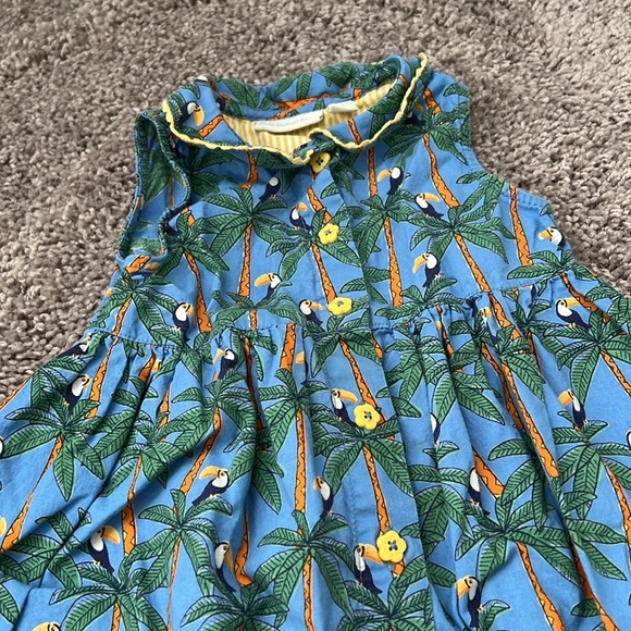Jojo Maman Bebe Palm Toucan Blue Toddler Dress - Picture 2 of 7